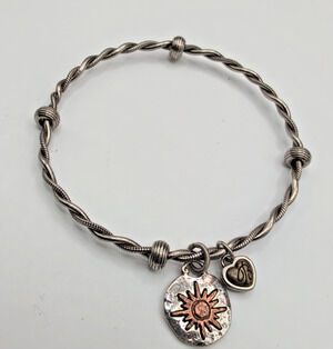 Brighton Art & Soul Bangle Charm Bracelet Live Your Dreams Happiness Will Follow